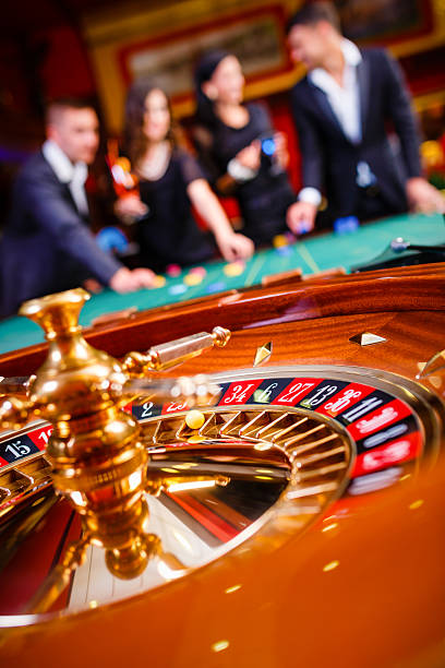 Live roulette wheel in professional studio